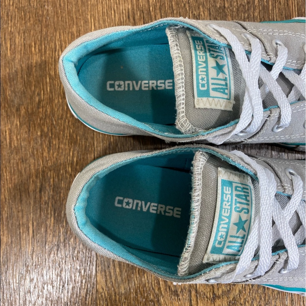 Converse CTAS Low Top Grey/Blue Size 2 Junior - Picture 7 of 10